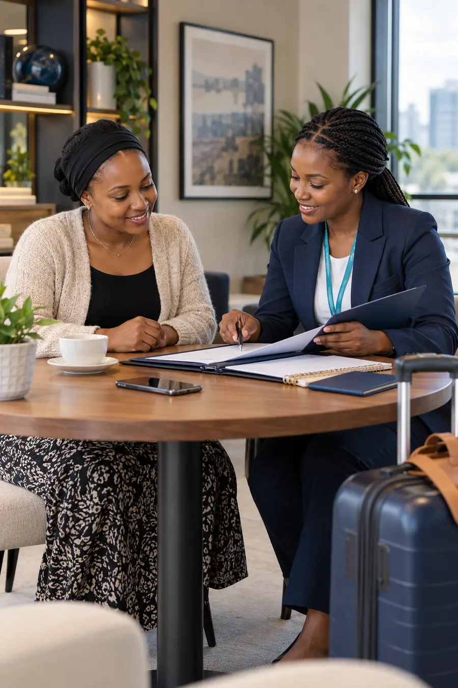 East African patient planning her treatment journey with a BETA coordinator before travel